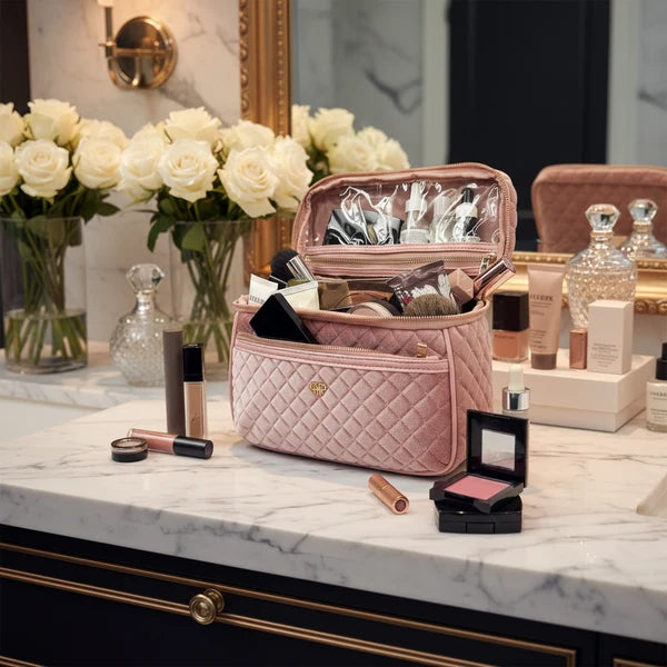 Classic Train Case - Blush Velvet