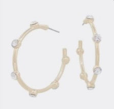 Travis Earrings - Gold Clear