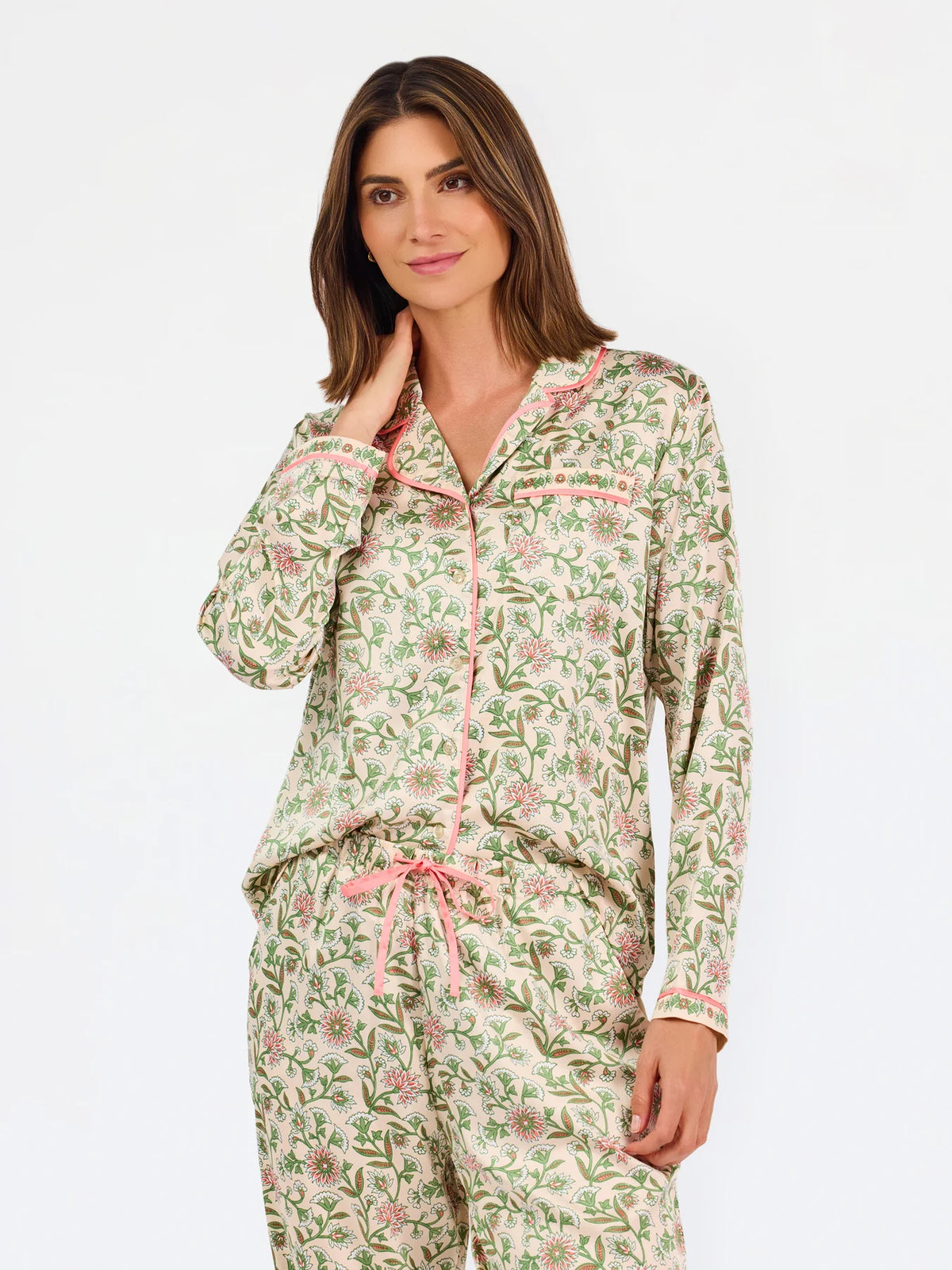 Charlotte Thistle Vines Sand Pajama Pant Set
