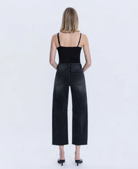Kate Super High Rise Barrel Jean - Black