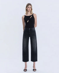 Kate Super High Rise Barrel Jean - Black