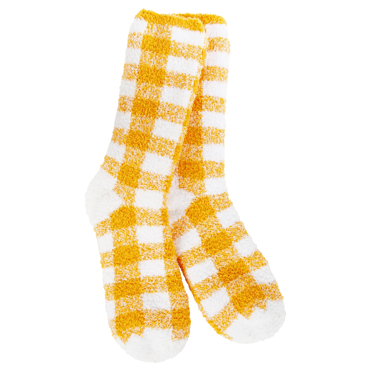 Fireside Cozy Plaid Crew - Orange/White