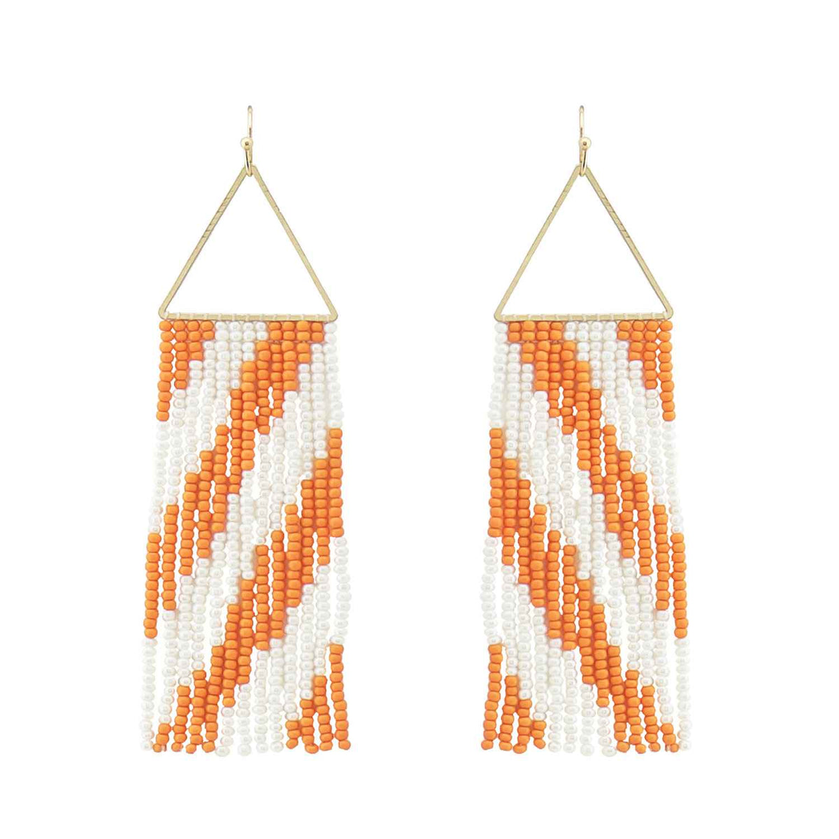 Woody Earrings - Orange White