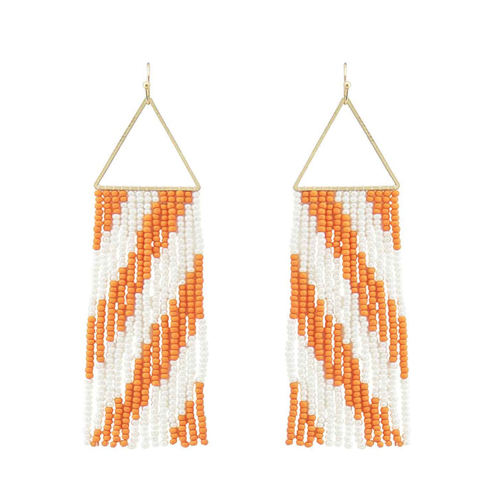 Woody Earrings - Orange White