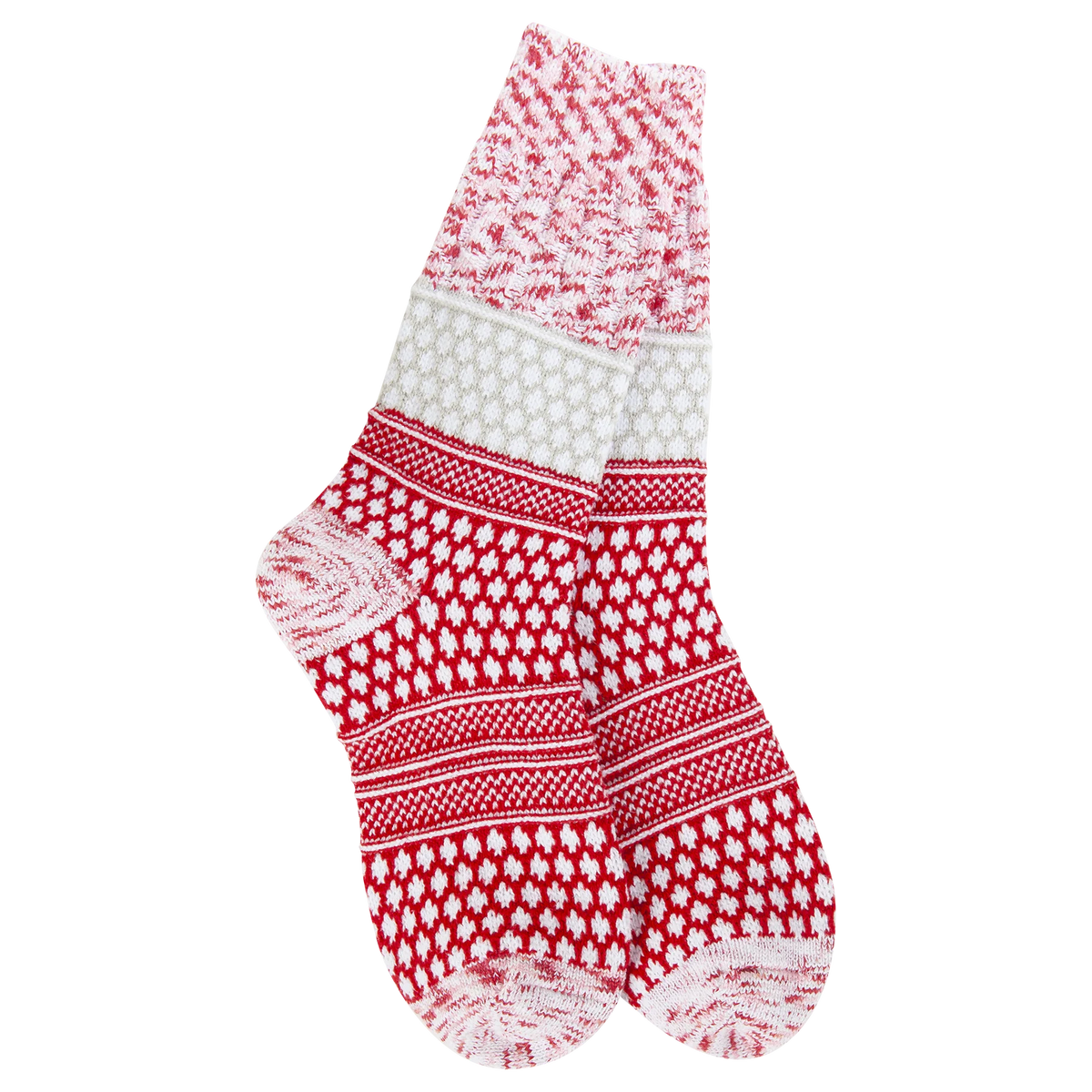 Holiday Textured Crew - Peppermint Multi