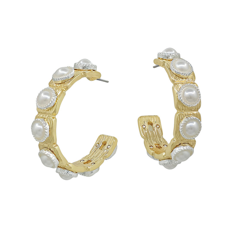 Yama Earrings - Gold Pearl