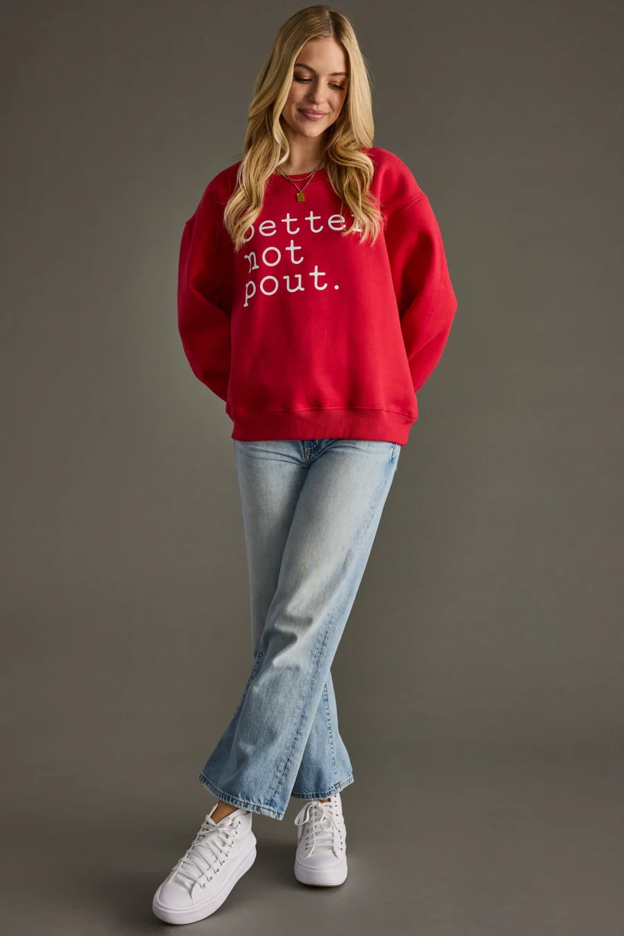 Better Not Pout Sweatshirt - Red
