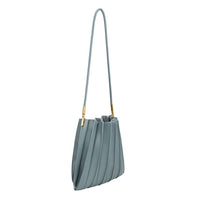 Carrie Slate Pleated Vegan Shoulder Bag