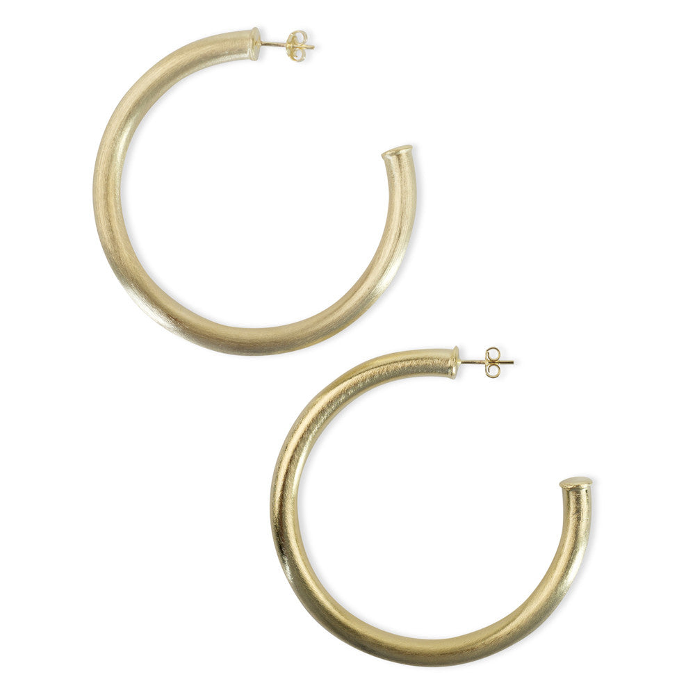 Arlene Hoop Earrings - Brushed 18k Gold Plated