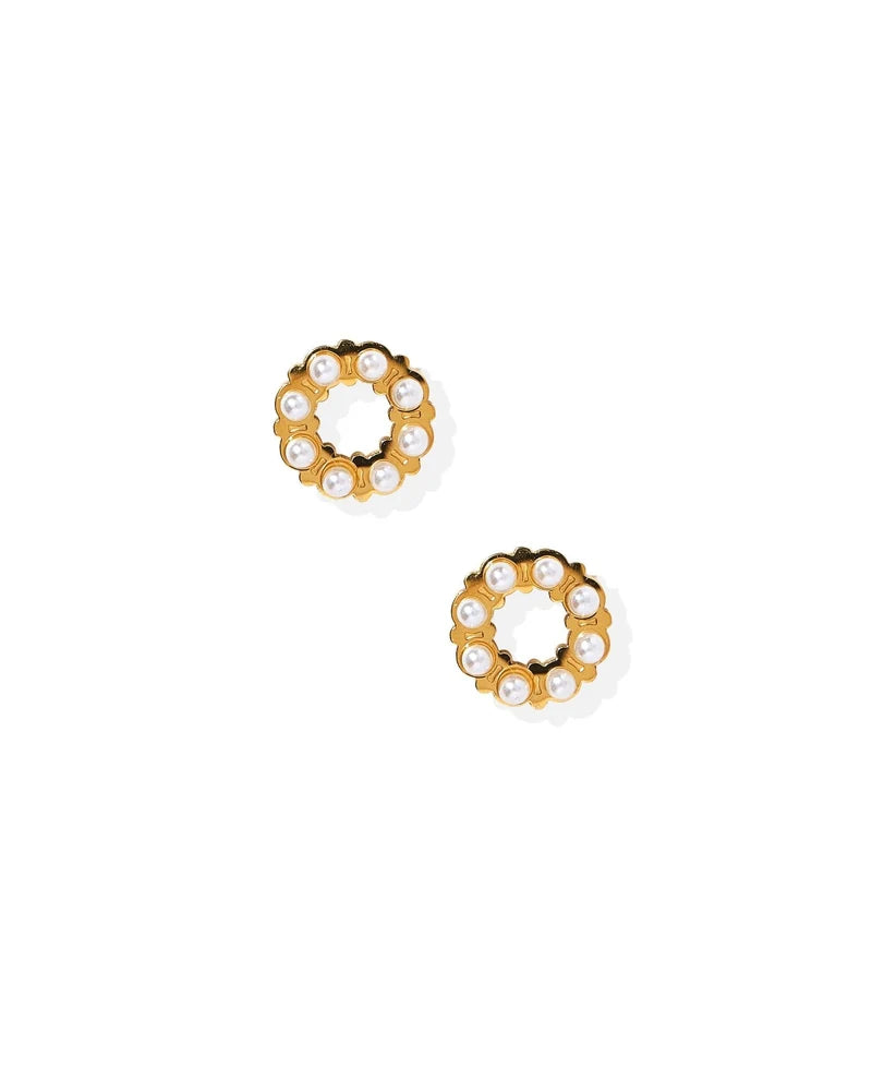 Brinley Pearl Screwback Stud Earrings