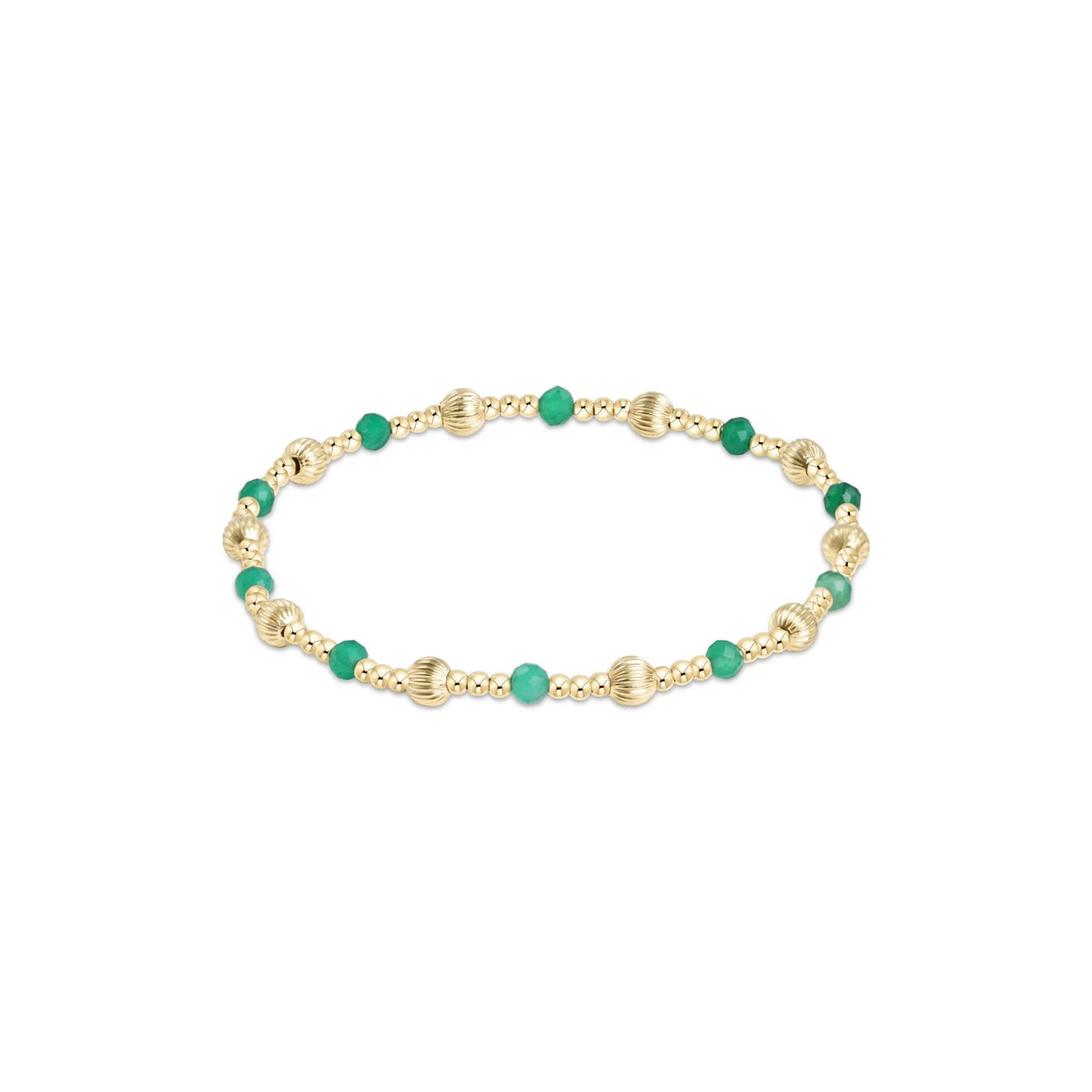 Dignity Sincerity Gold 4mm Bracelet - Green Onyx