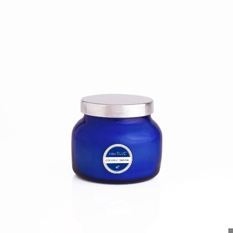 COCONUT SANTAL BLUE PETITE SIGNATURE JAR, 8 OZ