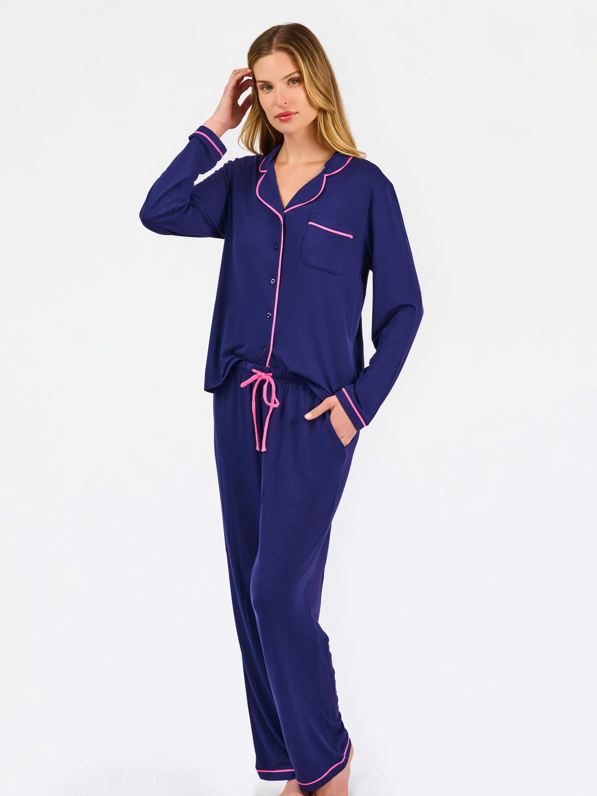 Charlotte Navy Pajama Pant Set