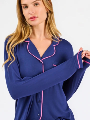 Charlotte Navy Pajama Pant Set