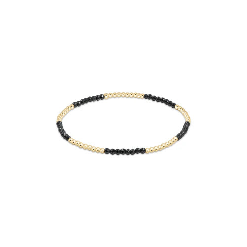 Blissful Gold 2mm Bracelet - Faceted Hematite