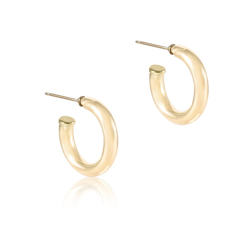 Smooth Round Gold 1" Post Hoop - 4mm