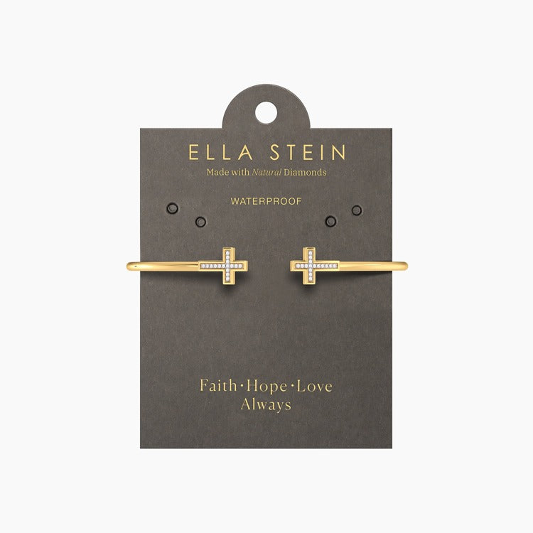 Gold Medium  Cross Flexi Cuff Bracelet