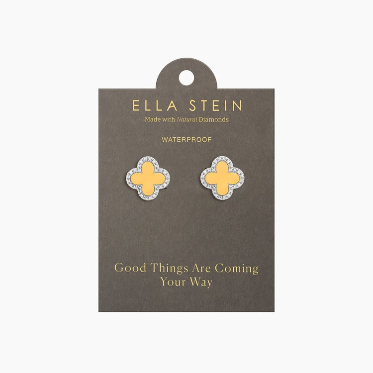 Gold  Classic Bloom Clover Stud Earrings
