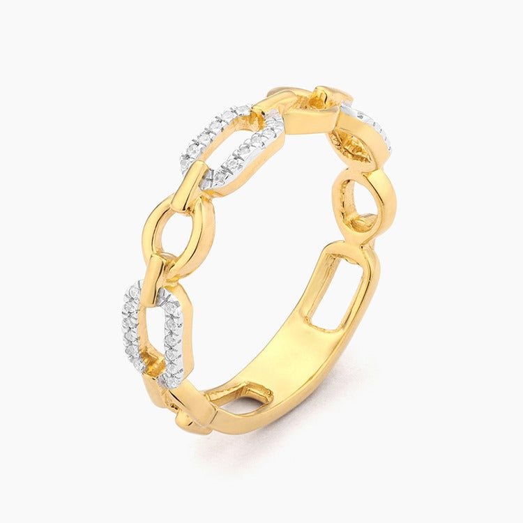 Gold Size 8 Linked Forever To You Stack Ring