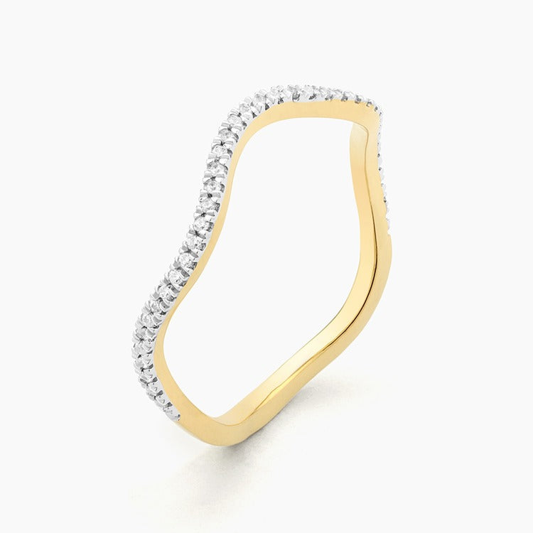 Gold Size 7 Make Waves Stack Ring
