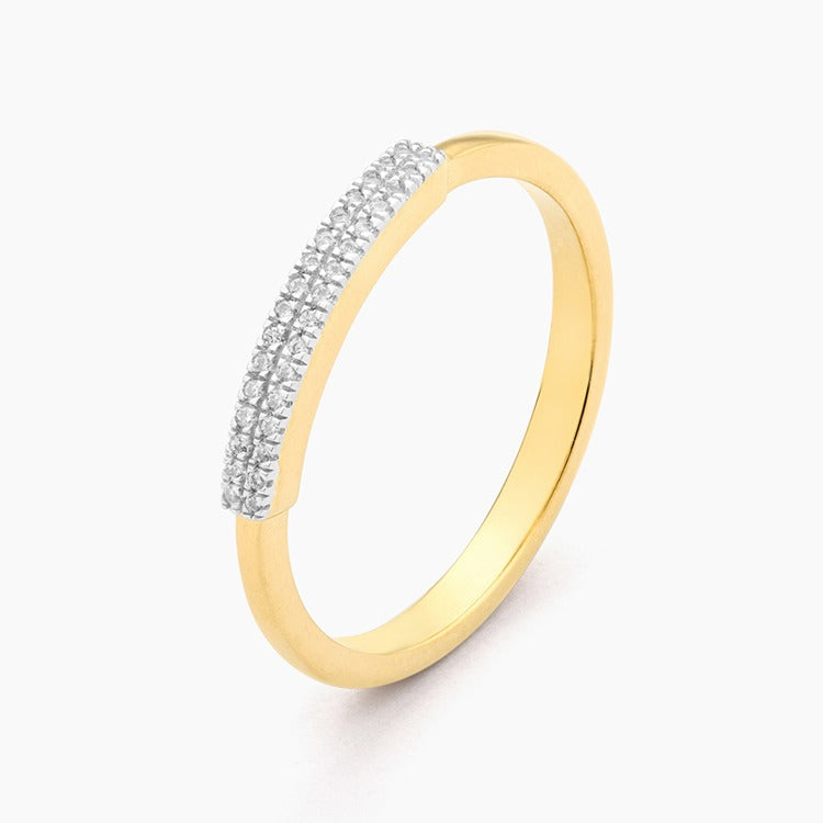 Gold Size 8 Bar None Stack Ring