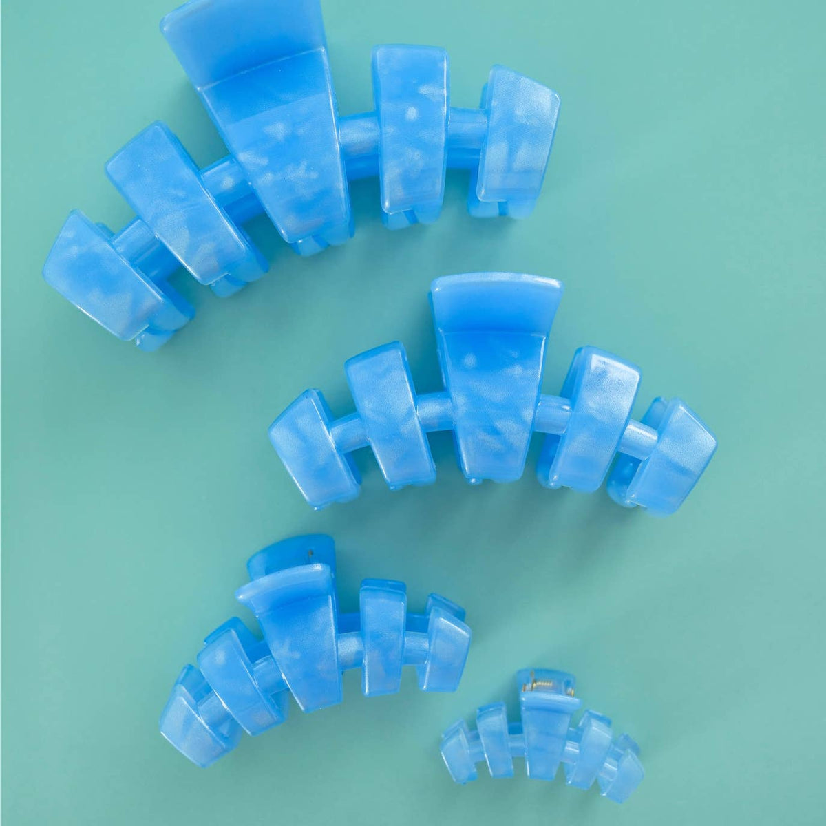 TELETIES - Classic Hair Clip | Small | Blue Lagoon