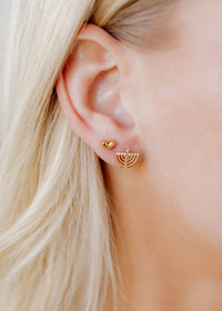 Fable Heart Gold Screwback Stud Earrings