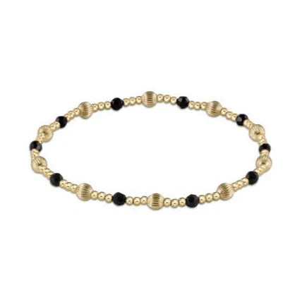 Dignity Sincerity Gold 4mm Bracelet - Faceted Onyx