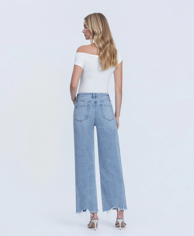 The Karmen Mid Rise Ankle Wide Leg Jean
