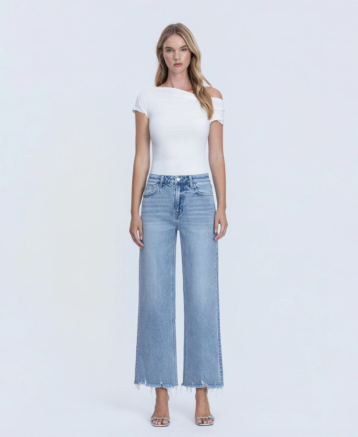 The Karmen Mid Rise Ankle Wide Leg Jean