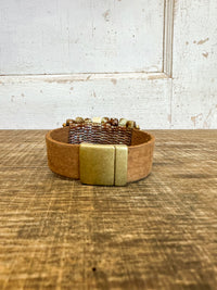 Green Garnet Leather Bracelet