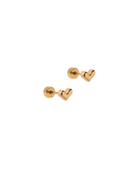 Fable Heart Gold Screwback Stud Earrings