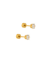 Helen Gold Screwback Stud Earrings