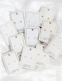Micro Helen Gold Screwback Stud Earrings