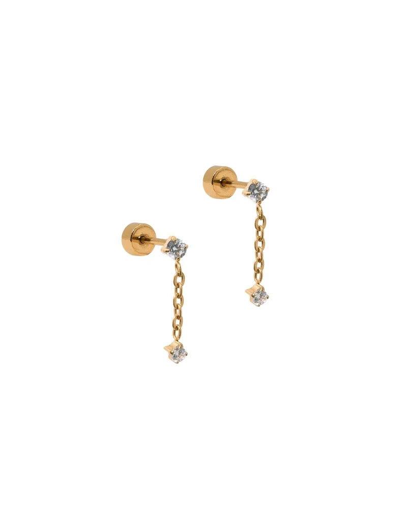 Holland Gold Screwback Stud Earrings