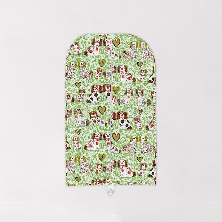 Foo Dogs Green Quilted Garment Bag