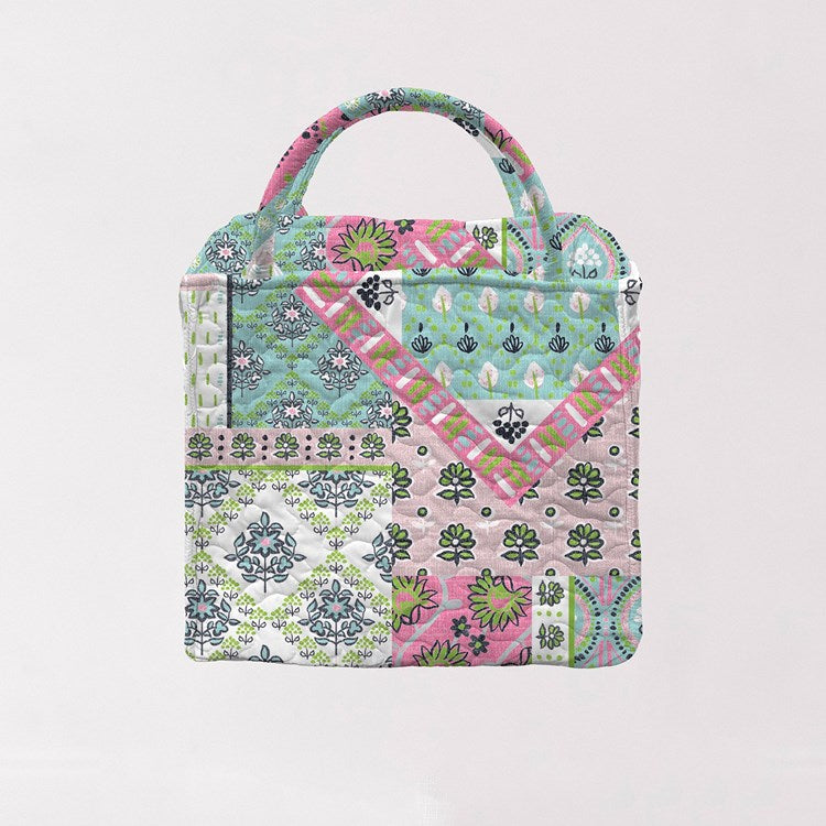 Laramie Patchwork Green SMALL Quilted Tote Bag