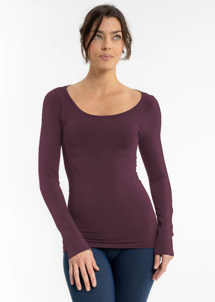 Zara Reversible Long Sleeve Top - Wine