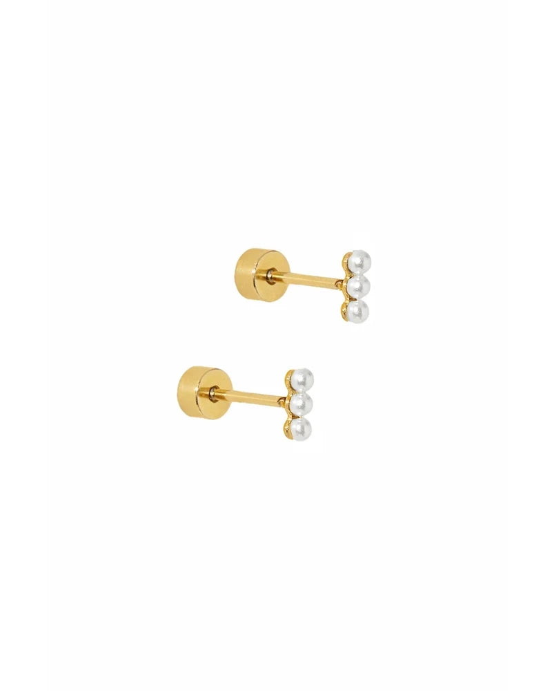 Janie Pearl Screwback Stud Earrings