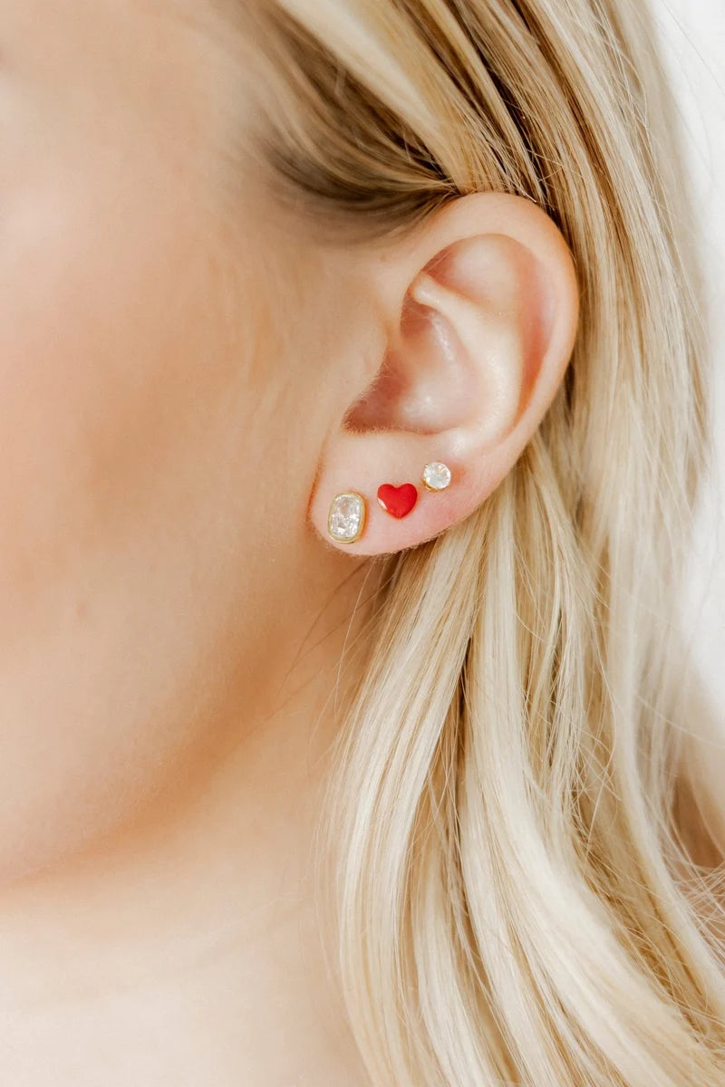 Kay Clear Gold Screwback Stud Earrings