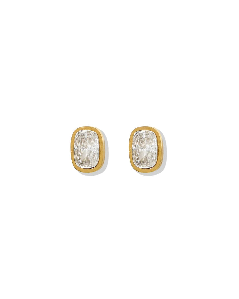 Kay Clear Gold Screwback Stud Earrings