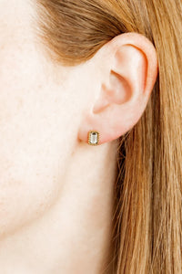Madison Gold Clear Screwback Stud Earrings