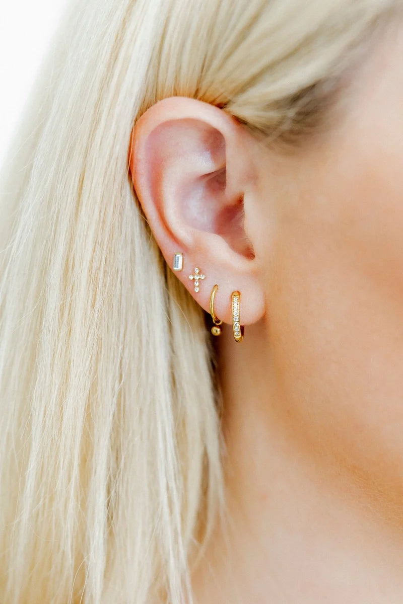 Micro Amber Screwback Stud Earrings
