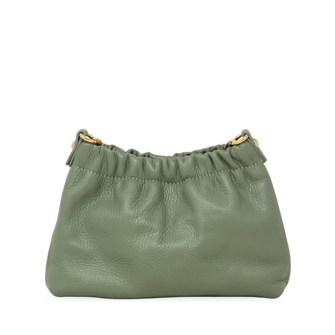 German Fuentes Pleated Leather Bag - Mint