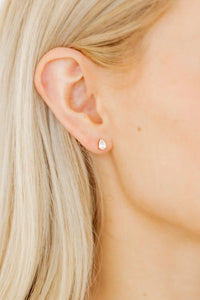 Paige Pear Gold Screwback Stud Earrings