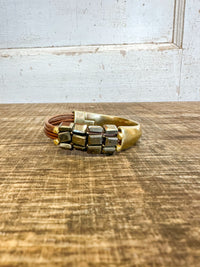 Pyrite Leather Bracelet