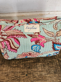 Mint Quilted Cosmetic Bag - Multiple Sizes