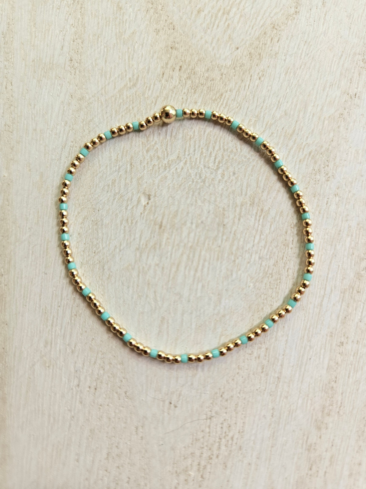 Hope Sincerity Pattern 2mm Bead Bracelet - Mint