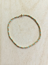 Hope Sincerity Pattern 2mm Bead Bracelet - Mint