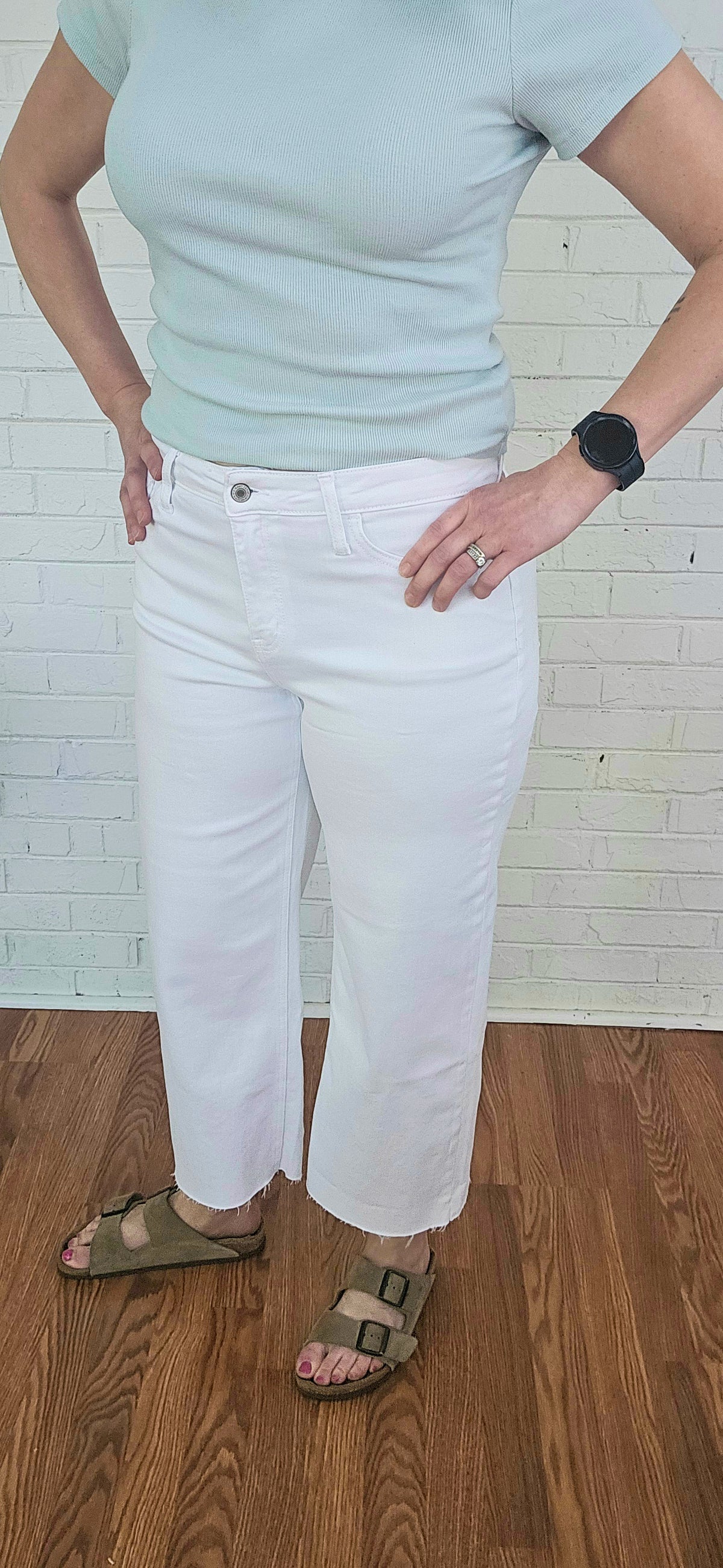 Olivia High Rise Wide Leg Jeans - White
